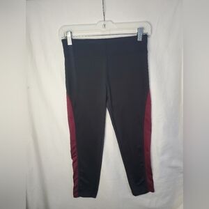 Ambiance Black and Burgundy Leggings Size Medium